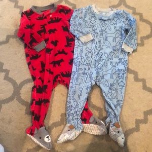Two Fleece Sleepers with Zippers